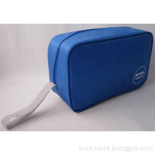 Polyester Cosmetic Bag with Metal Zipper and Double Puller Closure
